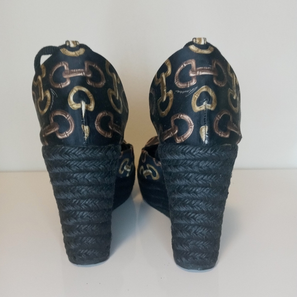 GUCCI ESPADRILLES WEDGE HIGH HEEL SHOES - Picture 6 of 11